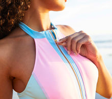 Load image into Gallery viewer, LoveShackFancy Max Colorblock Mock Neck One Piece