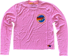 Load image into Gallery viewer, AVIATOR NATION LONG SLEEVE BOYFRIEND TEE IN NEON PINK