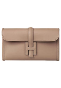 Hermes Rosa Azalee Evercolor Leather Jige 29 Clutch Bag