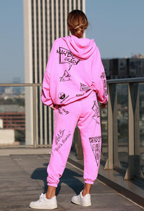 Maybe Crazy LA Unisex Sweatpants in Pink