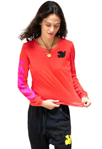 FREE CITY Lets Go Long Sleeve Tee in Redlight