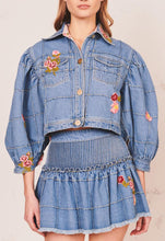 Load image into Gallery viewer, LoveShackFancy Devia Cropped Denim Jacket