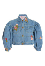 Load image into Gallery viewer, LoveShackFancy Devia Cropped Denim Jacket