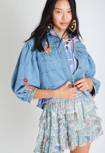 Load image into Gallery viewer, LoveShackFancy Devia Cropped Denim Jacket