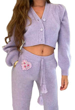 Load image into Gallery viewer, LoveShackFancy Avignon Cropped Cardigan in Purple