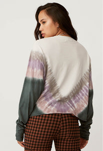 DAYDREAMER Dusty Rose Tie Dye Long Sleeve Crop