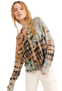 DAYDREAMER Tie Dye Thermal Henley
