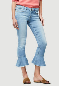 FRAME Denim Le Skinny De Jeanne Flounce Raw Edge