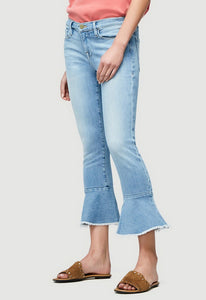 FRAME Denim Le Skinny De Jeanne Flounce Raw Edge