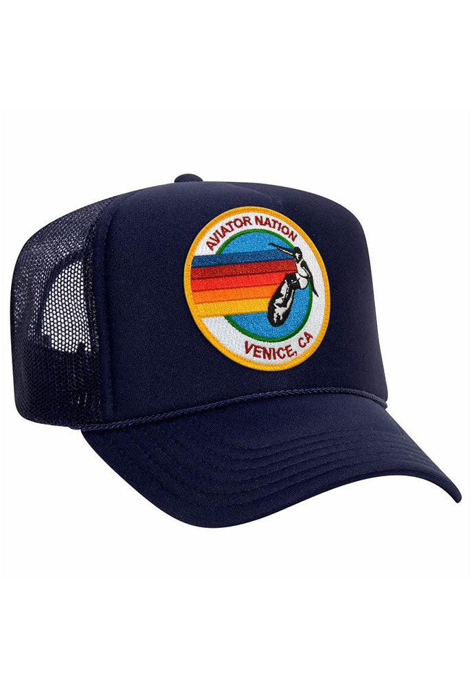 Aviator Nation Signature Vintage Trucker Hat in Navy