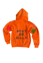 Load image into Gallery viewer, SINGER22 Exclusive OOAK22 Orange Hoodie Post No Bills one of a kind