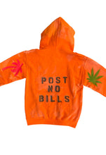 Load image into Gallery viewer, SINGER22 Exclusive OOAK22 Orange Hoodie Post No Bills one of a kind