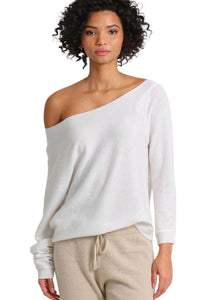 Minnie Rose Cashmere Off the Shoulder Sweater