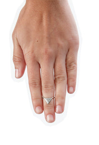 Gemelli Pave Triangle Midi Ring