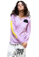 Load image into Gallery viewer, FREE CITY Sign Long Sleeve Tee in Pinkmilk Glass
