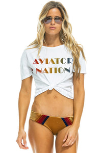 Aviator Nation Deco Boyfriend Tee in White