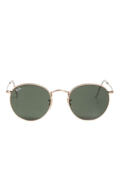 【美品】Ray-Ban サングラス RB3447V ROUND L Ray-Ban RB3447 Round Metal L (53 - 21) with Green lenses and