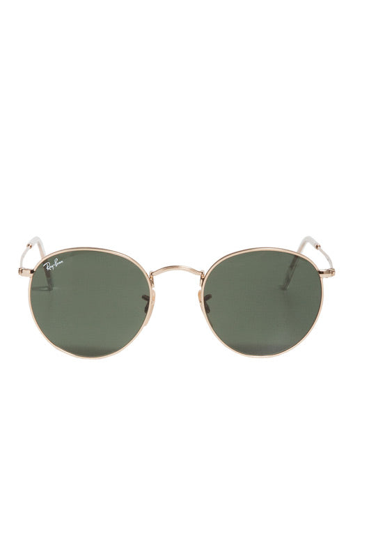 Ray-Ban RB3447 Round 50mm Metal Sunglasses in Gold