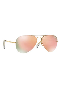 Ray-Ban RB3449 Rimless Metallic Aviator Sunglasses
