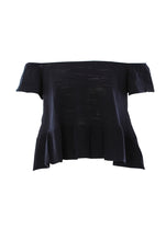 Load image into Gallery viewer, Minnie Rose Off The Shoulder Ruffle Hem Tee