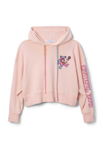 DAYDREAMER Grateful Dead Tie Dye Bear Shrunken Hoodie