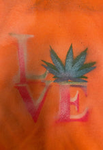 Load image into Gallery viewer, SINGER22 Exclusive OOAK22 Bleached Orange Spray Paint Embellished Hoodie by 22Artist22