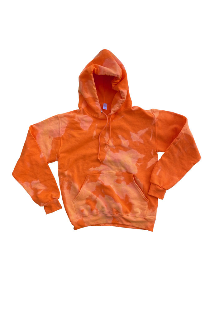 SINGER22 Exclusive OOAK22  Bleached Hoodie In Orange