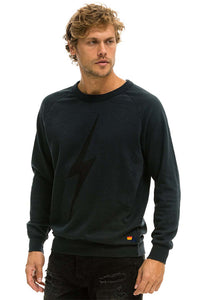 Aviator Nation Bolt Crew Sweatshirt in Charcoal/Black
