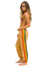 Load image into Gallery viewer, Aviator Nation 6 Stripe Sweatpants in Light Khaki