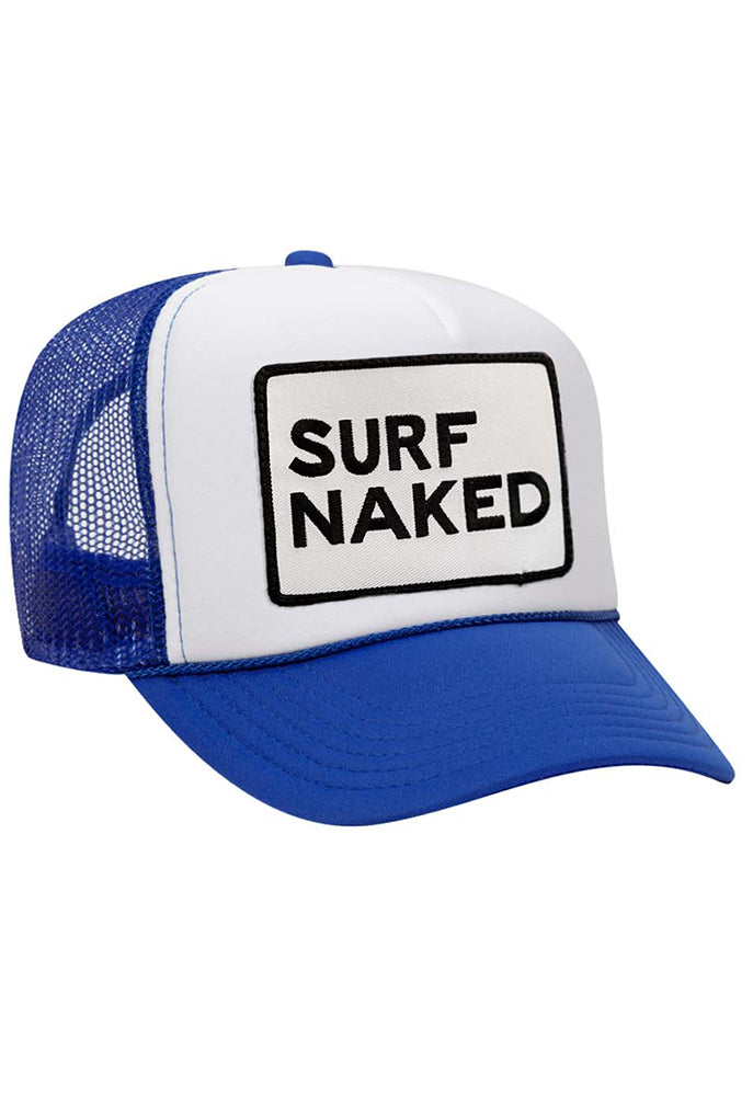 Aviator Nation Surf Naked Trucker Hat in Royal Blue/White