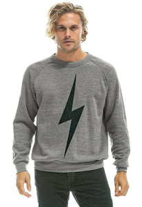 Aviator Nation Bolt Crew Sweatshirt in Heather Grey