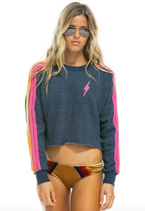 Aviator Nation Bolt Classic Cropped Crew Neck Sweatshirt