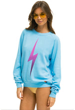 Load image into Gallery viewer, Aviator Nation Bolt Fade Crew Sweatshirt in Sky / Pink Purple