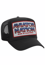 Load image into Gallery viewer, Aviator Nation Patriotic Patch Vintage Low Rise Trucker in Black
