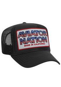 Aviator Nation Patriotic Patch Vintage Low Rise Trucker in Black