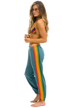 Load image into Gallery viewer, Aviator Nation 6 Stripe Sweatpant in Blue Serape Rainbow