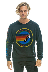 Aviator Nation Signature Logo Unisex Crew Sweatshirt in Charcoal