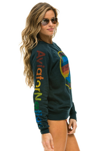 Aviator Nation Signature Logo Unisex Crew Sweatshirt in Charcoal