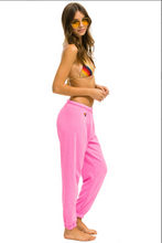 Load image into Gallery viewer, Aviator Nation 5 Stripe Women&#39;s Sweatpant Neon Pink/Pink Purple