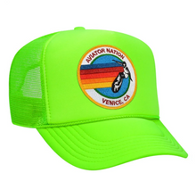 Load image into Gallery viewer, Aviator Nation Signature Venice Vintage Low Rise Trucker Hat in Neon Green
