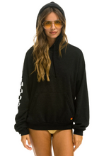 Load image into Gallery viewer, Aviator Nation RELAXED CHECK SLEEVE UP WITH CCc CC PULLOVER UNISEX HOODIE - BLACK