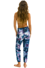 Load image into Gallery viewer, AVIATOR NATION HAND DYED WOMENS SWEATPANTS - TIE DYE BLUE PURPLE