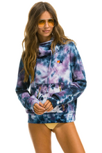 Load image into Gallery viewer, AVIATOR NATION HAND DYED NINJA PULLOVER UNISEX HOODIE - TIE DYE BLUE PURPLE
