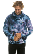 Load image into Gallery viewer, AVIATOR NATION HAND DYED NINJA PULLOVER UNISEX HOODIE - TIE DYE BLUE PURPLE