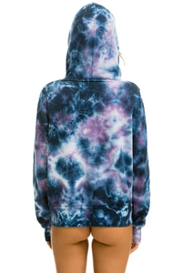 AVIATOR NATION HAND DYED NINJA PULLOVER UNISEX HOODIE - TIE DYE BLUE PURPLE