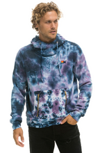 Load image into Gallery viewer, AVIATOR NATION HAND DYED NINJA PULLOVER UNISEX HOODIE - TIE DYE BLUE PURPLE