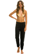 Load image into Gallery viewer, AVIATOR NATION WOMEN&#39;S CHECK LEG SWEATPANTS - BLACK