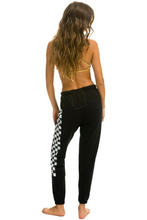 Load image into Gallery viewer, AVIATOR NATION WOMEN&#39;S CHECK LEG SWEATPANTS - BLACK