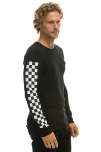 AVIATOR NATION CHECK SLEEVE THERMAL - BLACK
