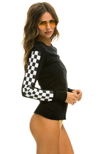 AVIATOR NATION CHECK SLEEVE THERMAL - BLACK